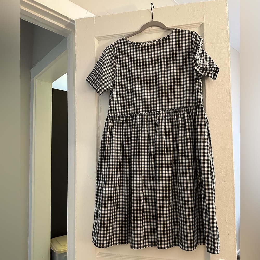 Tradlands Black and White Gingham Midi Dress